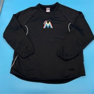 Majestic Florida Marlins Thermal Base Black Size Large
